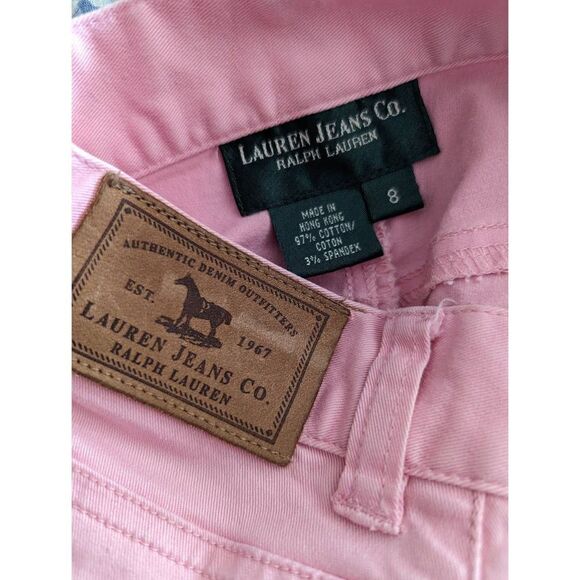 Lauren Jeans Co. Size 8, pink jeans with zipper at ankles - Picture 2 of 6